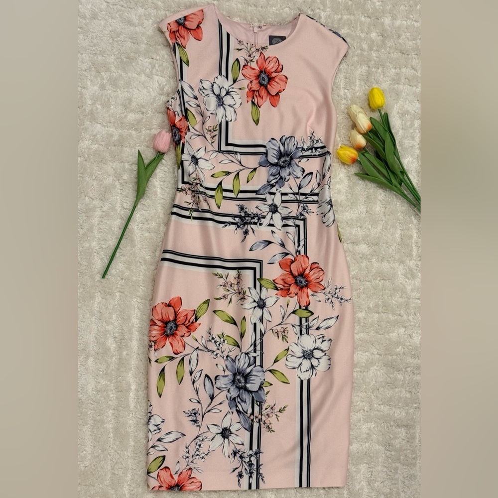 Vince Camuto One Shoulder Dress in Pink Floral